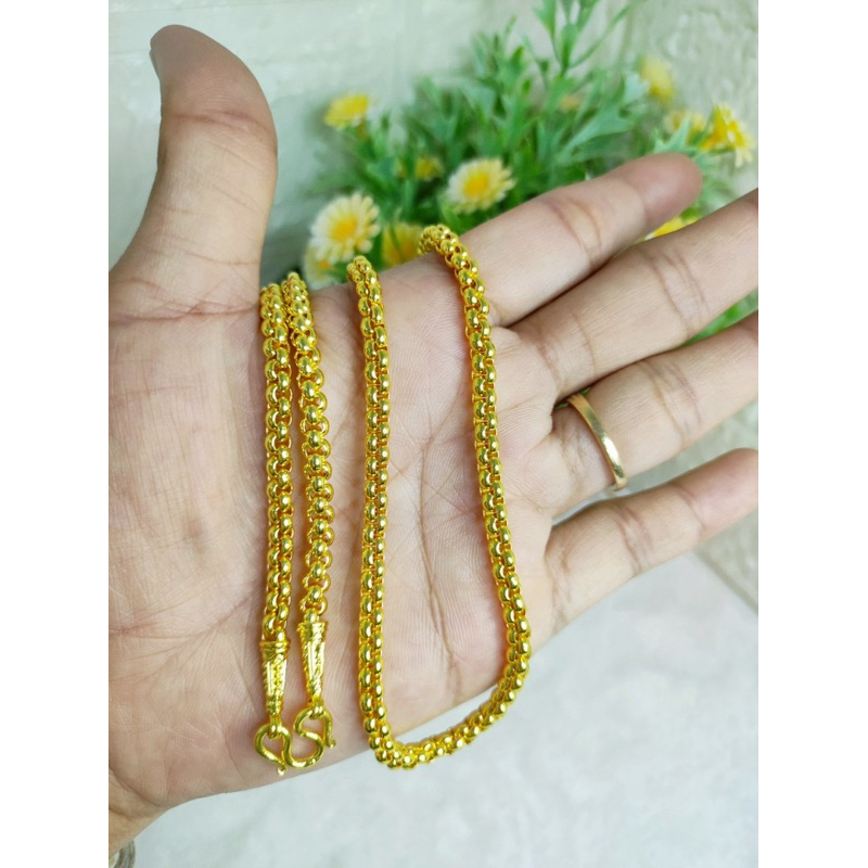 C12สร้อยคอหวายเกลี้ยงแน่นตันหนัก2บาท แถมฟรีตะขอ งานคุณภาพใส่ทนงายสวยเหมือนจริง