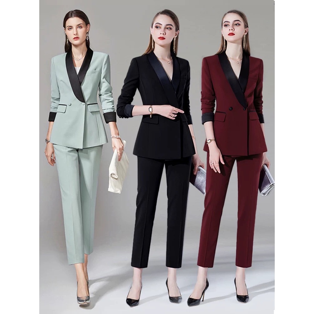 SUIT-25🥑 ชุดสูทเบเซอร์ ขายยกเซ็ต สูทแฟชั่นผ้านิ่มใส่สบาย ใส่ทำงาน สำหรับผู้หญิง เข้ารูปทรงสวย  ชุดเสื้อและกางเกง🥑
