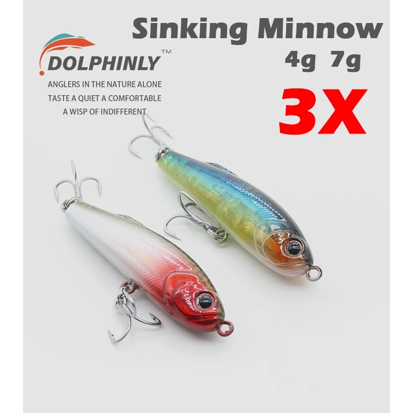DOLPHINLY เหยื่อตกปลา Sinking ซิงกิ้ง 4กรัม 7กรัม