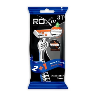 มีดโกน ROX Razor มีดโกนหนวดผู้ชาย มี 3 ใบมีด ROXIII Male 3 ชิ้น/แพ็ค JKS Group