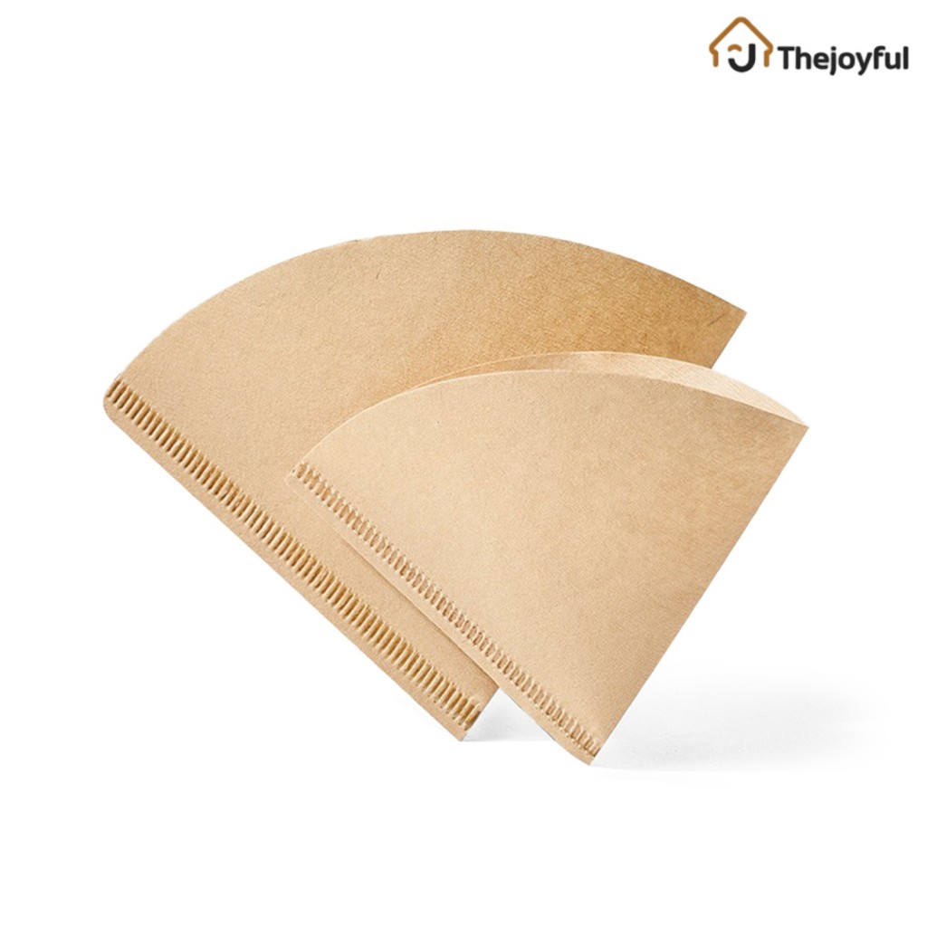 Thejoyful กระดาษกรองกาแฟ coffee filter paper กระดาษดริป บรรจุ100แผ่น ทรง V ก้นแหลม สำหรับกรวยดริปกาแฟ