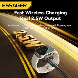 Essager แท่นชาร์จไร้สายสำหรับนาฬิกา Max 2.5W เข้ากันได้กับอะแดปเตอร์ iOS Type C SE รุ่นที่ 2 ถึง 9