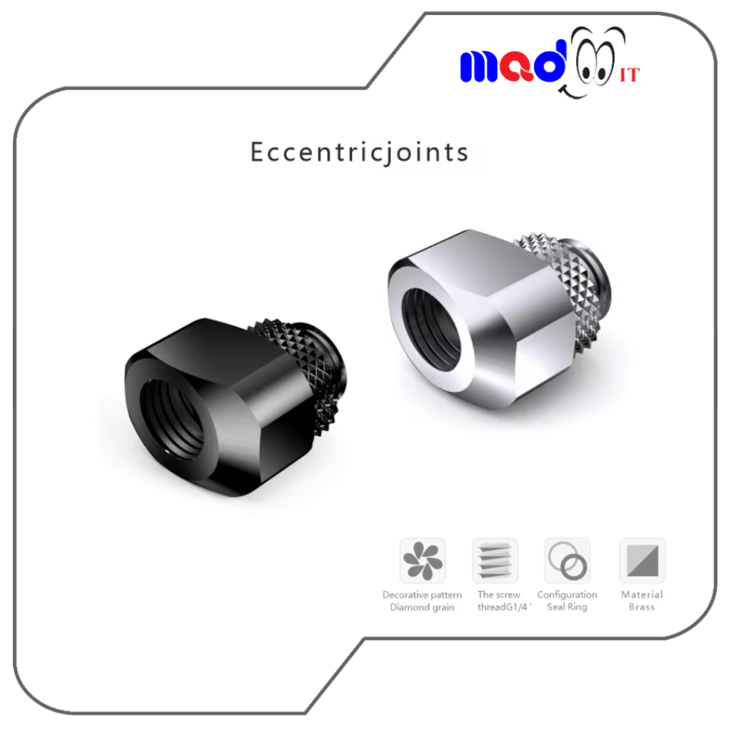ฟิตติ้งเยื้องศูนย์ 5 มม. หมุนได้360องศา ฟิตติ้งปรับระดับท่อ เกลียว1/4 Fitting offset rotary 5 mm.สำหรับชุดน้ำคอมพิวเตอร์