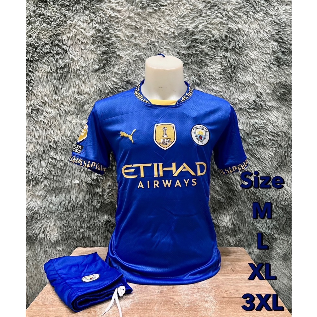 ชุดกีฬา ทีม แมนเชสเตอร์ ซิตี้ เสื้อพร้อมกางเกง ผู้ใหญ่ ชุดฟุตบอล เนื้อผ้าดีใส่สบาย