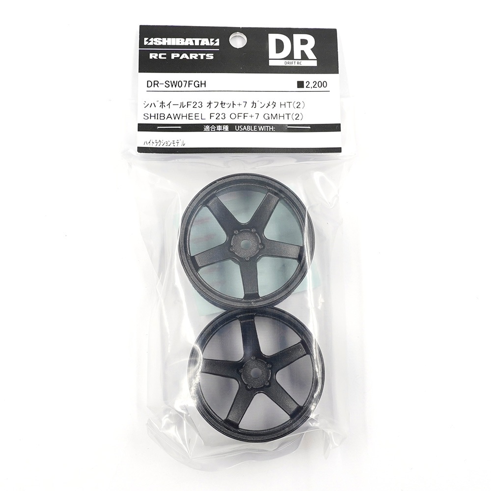 R31 House Shiba Wheel F23 Offset +7 Gunmetal High Traction Rim 2วงpcs For 1/10 RC Drift DR-SW07FGH