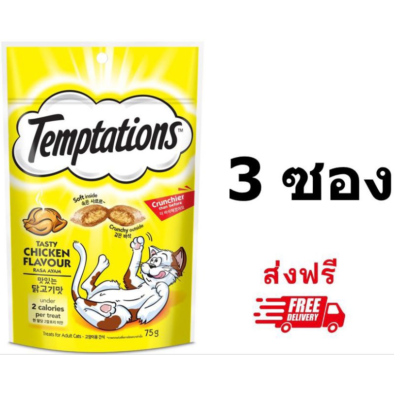 Temptation เทมเทชันส์ รสเทสตี้ไก่ 75กรัม 3 ซอง