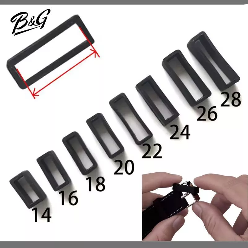 (1 ชิ้น) ห่วงรัดสายนาฬิกา ซิลิโคน มีขนาดความกว้างสาย 18 mm, 20 mm, 22 mm 24 mm, 26 mm, 28 mm และ 30 mm ให้เลือก