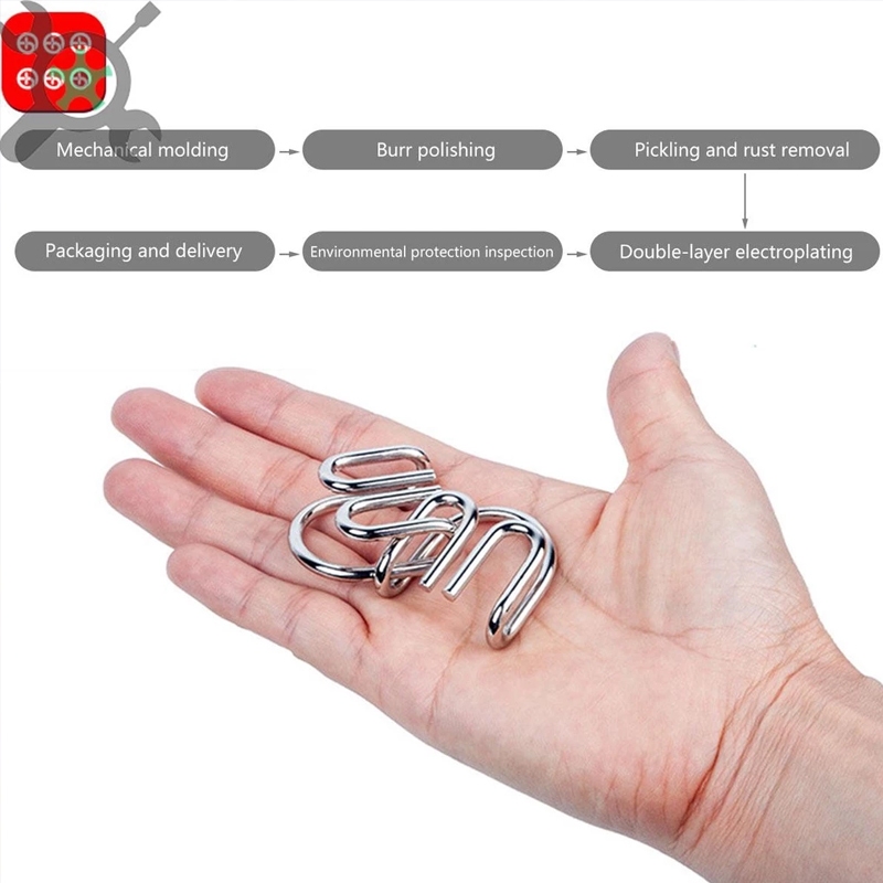 กลเหล็ก ชุดของเล่นหัวเข็มขัดโลหะ ปลดล็อก เสริมพัฒนาการเด็ก 8 ชิ้น Metal puzzle 3 สีให้เลือก - รูปที่ 6