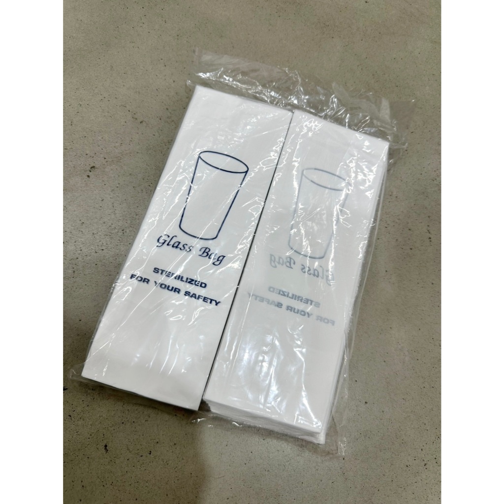**Glass Cover Bag** ถุงครอบแก้วน้ำ สำหรับธุรกิจโรงแรม Glass Cover Bag ขนาด 3*9 นิ้ว บรรจุ 500 ใบ