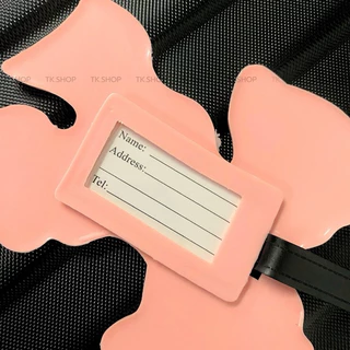 ป้ายห้อยกระเป๋าเดินทาง ลายโบว์ สีพีช 🎀 | Luggage Tag พีวีซียางนิ่ม กันน้ำ (พร้อมส่งในไทย)