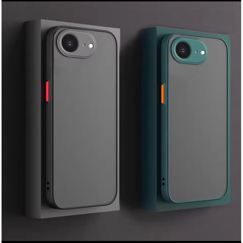 เคสกันกระแทก iPhone 17e | 16e  หลังดำ ขอบสี คลุมกันกล้อง