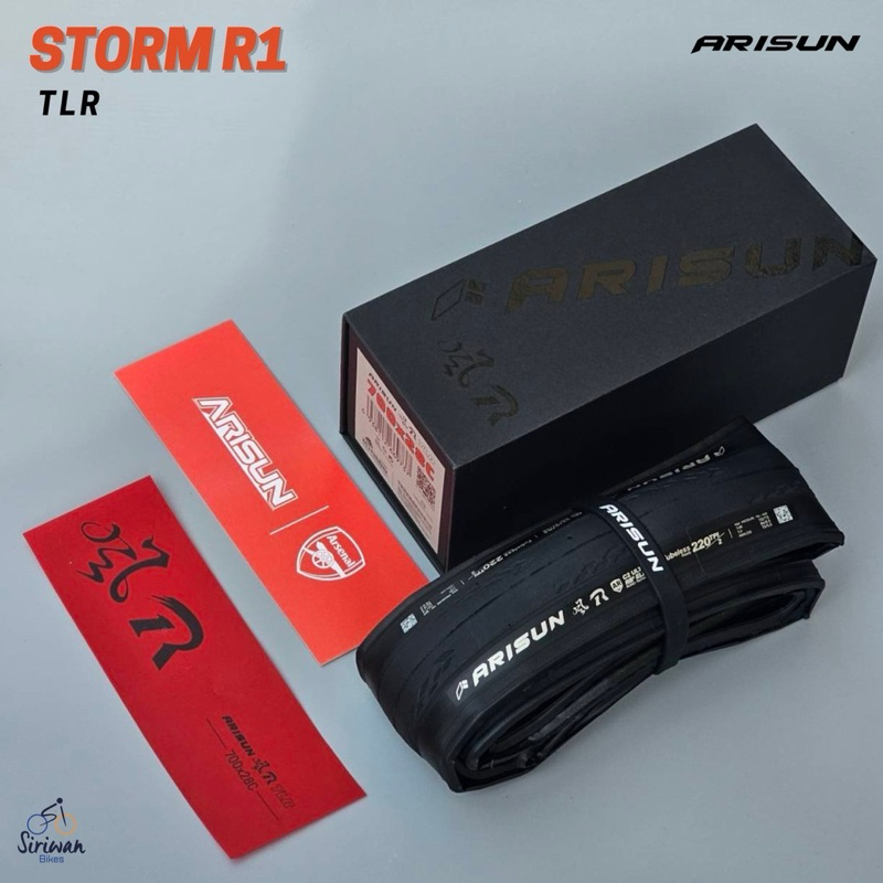 ยางทูปเลส ARISUN STORM R1TLR 700x28c ยางTubeless ตัวท็อป สำหรับแข่งขันหรือนักปั่นที่ต้องการประสิทธิภาพการใช้งานขั้นสูง