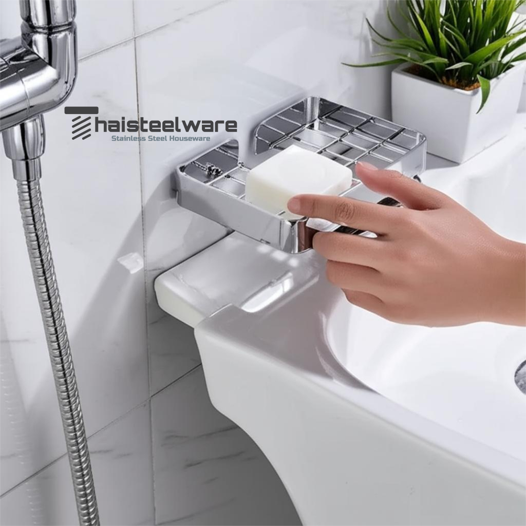 THAISTEELWARE ชั้นวางสบู่ในห้องน้ำ แบบติดผนัง แบบสแตนเลสแท้ ไม่ขึ้นสนิม ราคา ถูกที่สุด ดีลบีเคเค แกลเลอรีภาพที่ 7