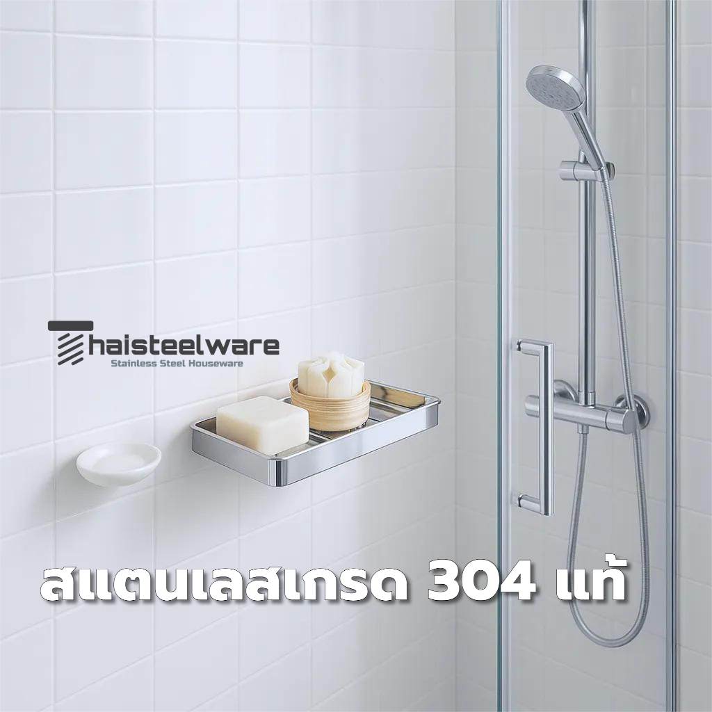 THAISTEELWARE ชั้นวางสบู่ในห้องน้ำ แบบติดผนัง แบบสแตนเลสแท้ ไม่ขึ้นสนิม ราคา ถูกที่สุด ดีลบีเคเค แกลเลอรีภาพที่ 3