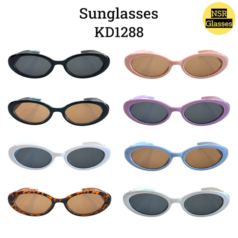 Sunglasses แว่นกันแดดแฟชั่น KD1288 ทรงรี ขาติดโบว์ สำหรับผู้หญิง