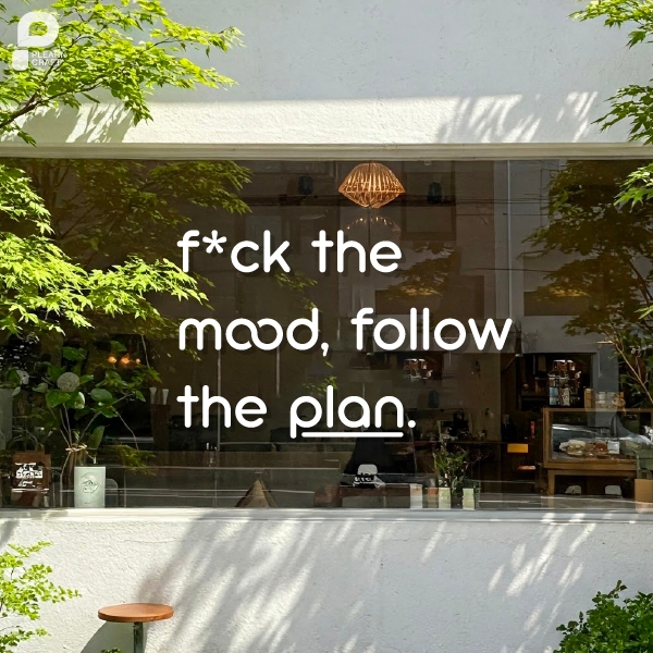 TXEN019	f*ck the mood, follow the plan สติ๊กเกอร์ตกแต่งบ้าน ตกแต่งคาเฟ่