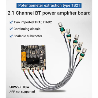 Wuzhi แอมป์จิ๋ว ZK-TB21F แท้ บลูทู ธ 5.0 ซับวูฟเฟอร์เครื่องขยายเสียง กำลังขับ 2*50W + ซัพ100W แอมป์จิ๋วแรงๆ tb21f