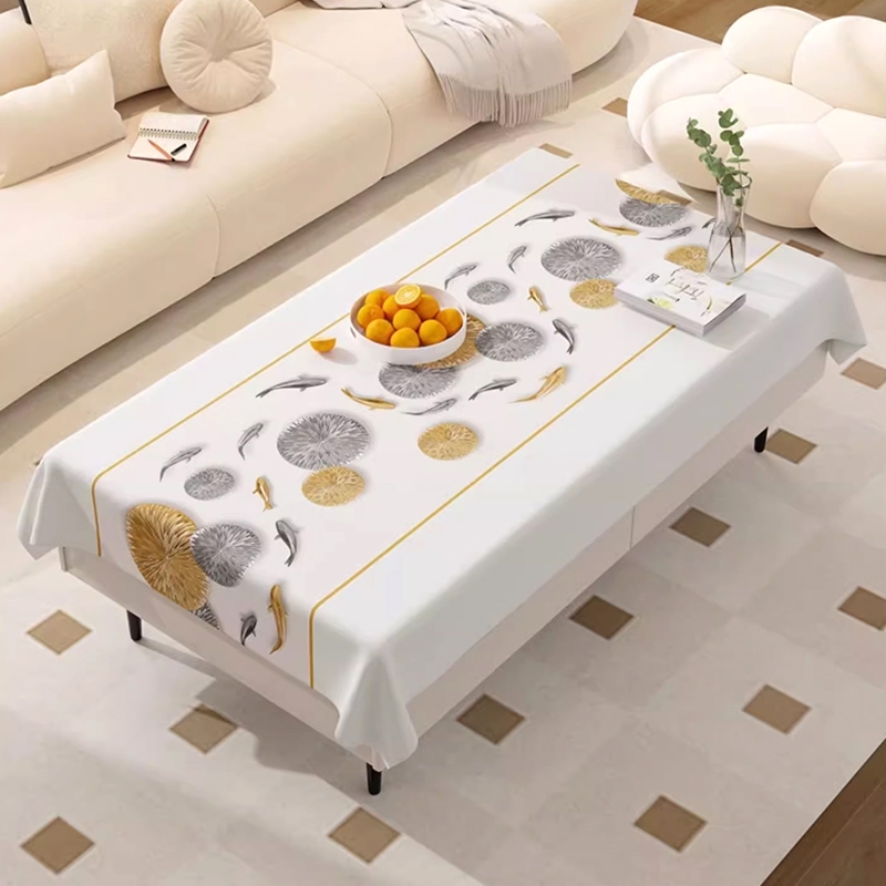 สินค้าใหม่ผ้าปูโต๊ะไม่ฟอกน้ำมันกันน้ำได้ระดับสูงสัมผัสแผ่นโต๊ะโต๊ะในครัวเรือนโต๊ะพีวีซี