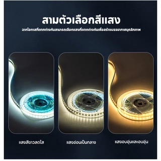 แถบแสง LED 2835 ขนาด 5M/10M IP20 สีขาว 3 ระดับ 3000K-6500K ไฟ 12V/24V กำลังไฟ 10W/M 120 ดวง ตัดได้ทุ