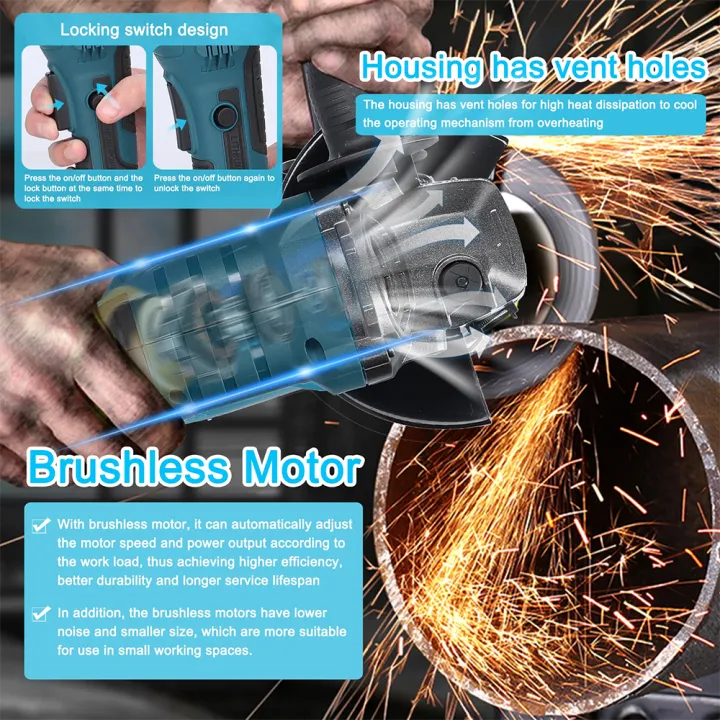 Makita เครื่องเจียร์ไร้สาย เครื่องเจียร์ หินเจียร เครื่องเจียร์ ลูกหมูไร้สาย 199V3500W ปรับความเร็ว4ระบบรับประกันหนึ่งปี