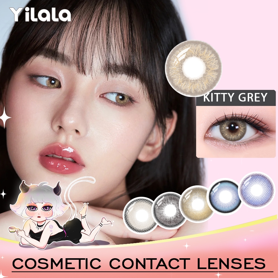 YILALA (COD) คอนแทคเลนส์สายตาสั้น  สีธรรมชาติ น้ำตาล | คอนแทคเลนส์รายเดือน | 6 เดือน |  สีสันสดใส