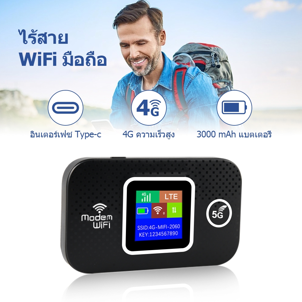 M9S หน้าจอสีแบบพกพา WiFi 4G/5G เอเชียเวอร์ชัน 300Mbps 4G LTE Wireless WiFi Router สมาร์ท 150Mbps Hotspot แบบพกพา WiFi Mo