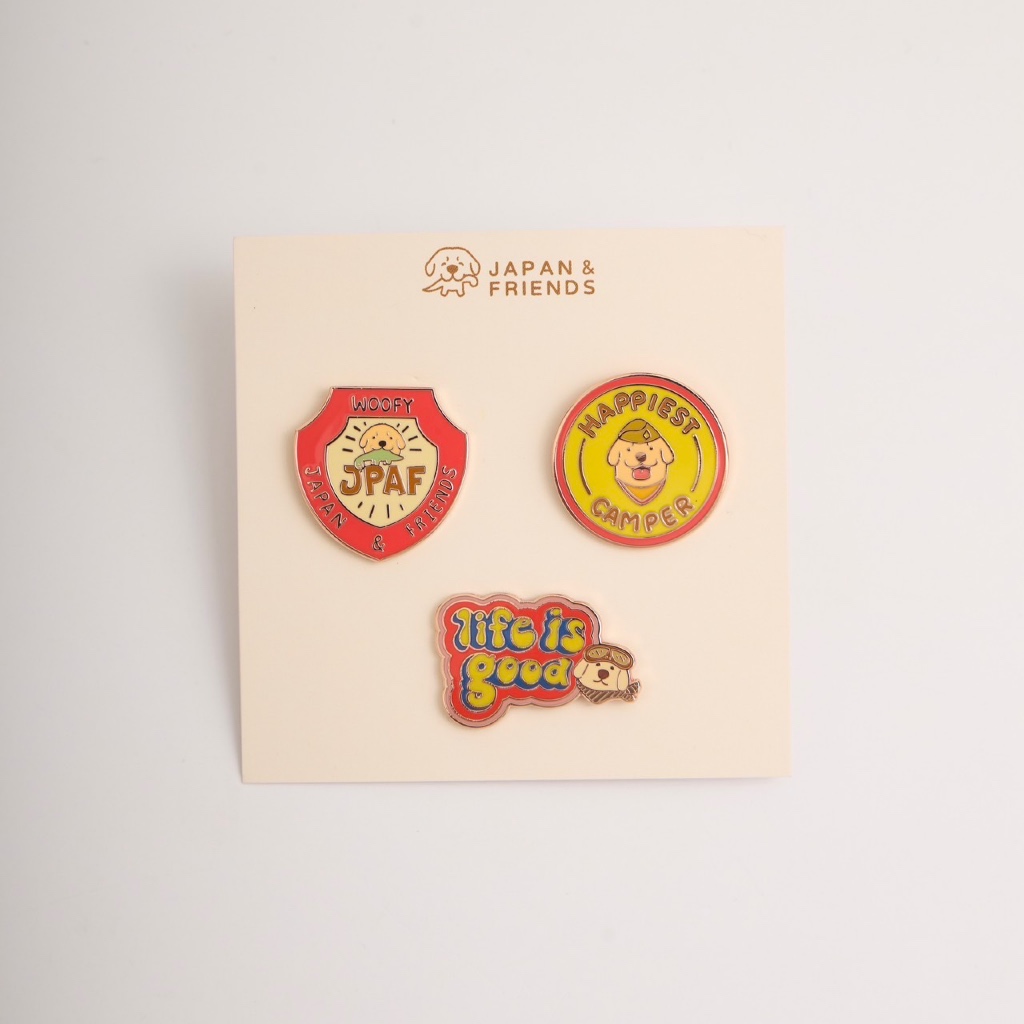 Set 3 ชิ้น Metallic Pin Set Golden Patch พินปักหมวก ปักกระเป๋า ของตกแต่ง