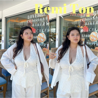 [อก38-48“] เสื้อผูกผ้าลูกไม้ สาวอวบ - Remi top 🤍