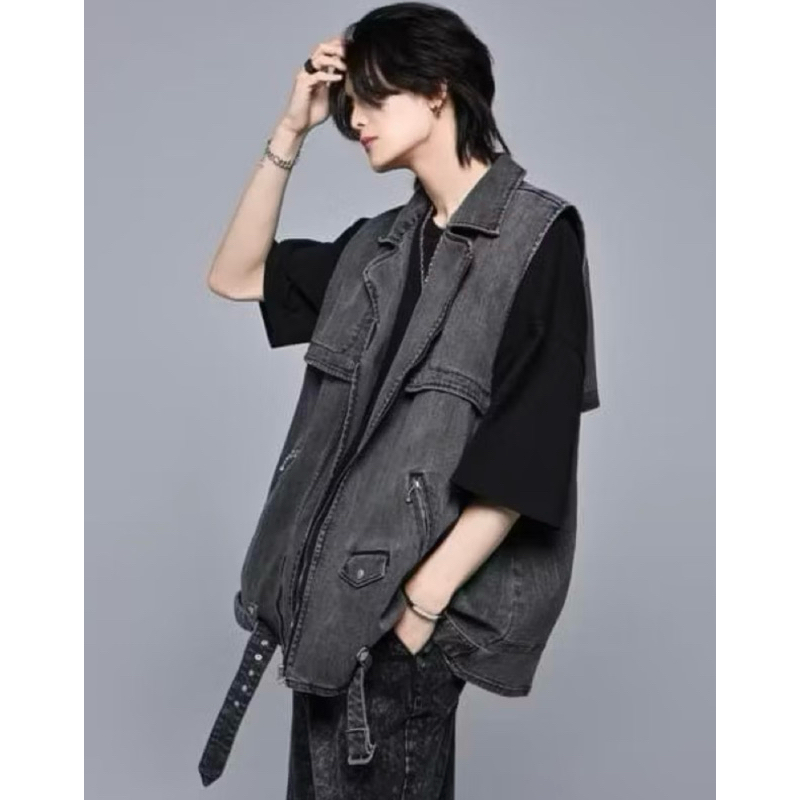 เสื้อกั๊กตัวใหญ่ แบรนด์ Adrer ตัดป้าย สียีนส์ซีด