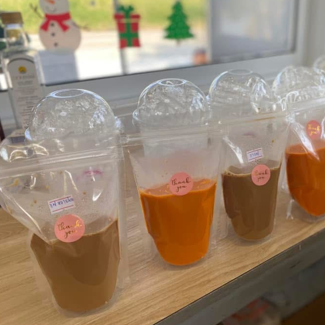 (100ใบ) ถุงซิปพลาสติกใส ถุงซิปใส่น้ำชา-กาแฟ ซองใส่ขนม # PS42 A-B #