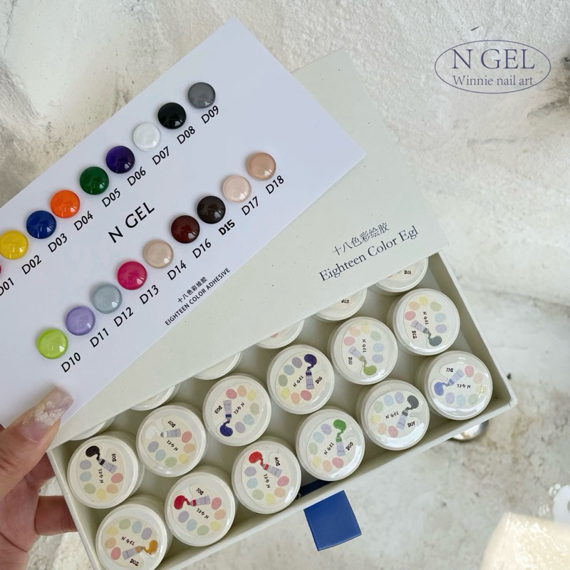 พร้อมส่ง  𐙚  สีเพ้นท์ N GEL 18 สี🎨✨