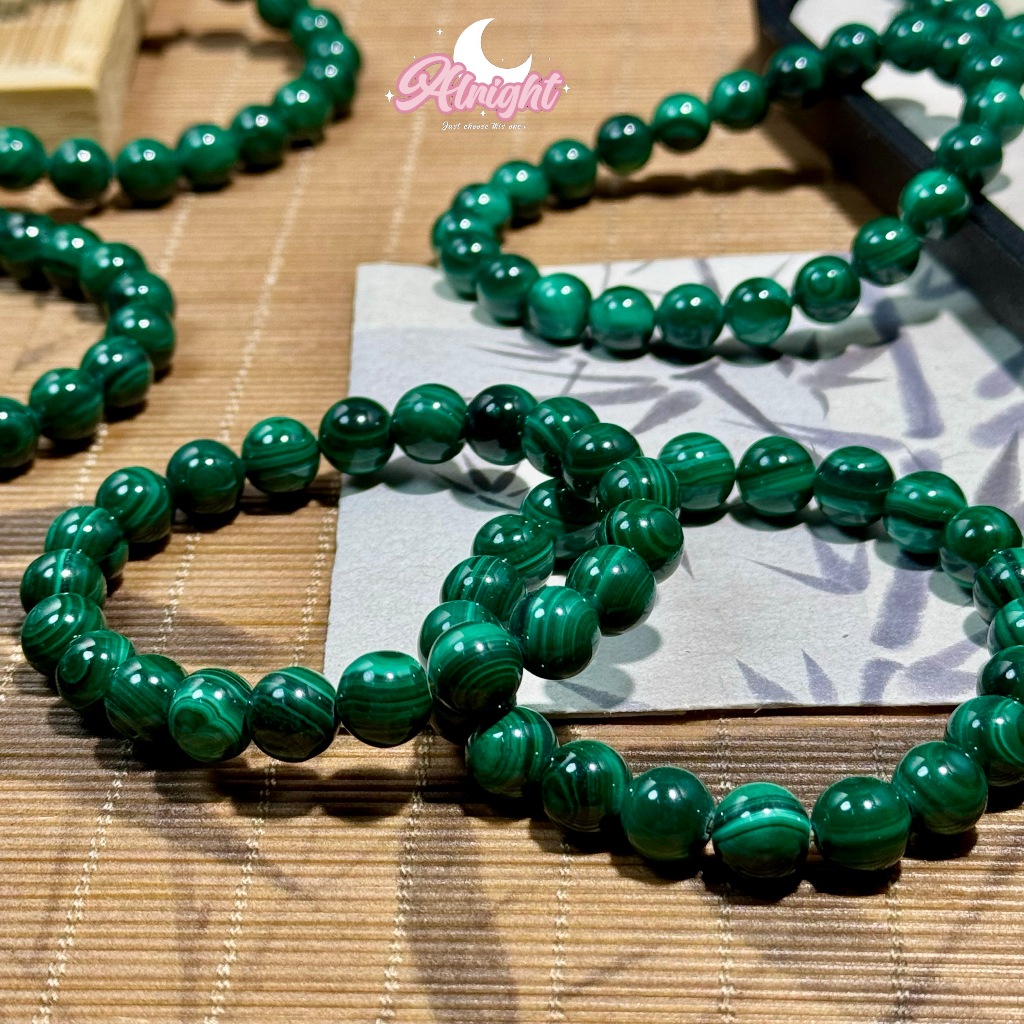 Malachite มาลาไคต์ สร้อยข้อมือมาลาไคท์ธรรมชาติ หินแท้ 100% เปลี่ยนชีวิตคุณ หายาก หินแห่งความร่ำรวย
