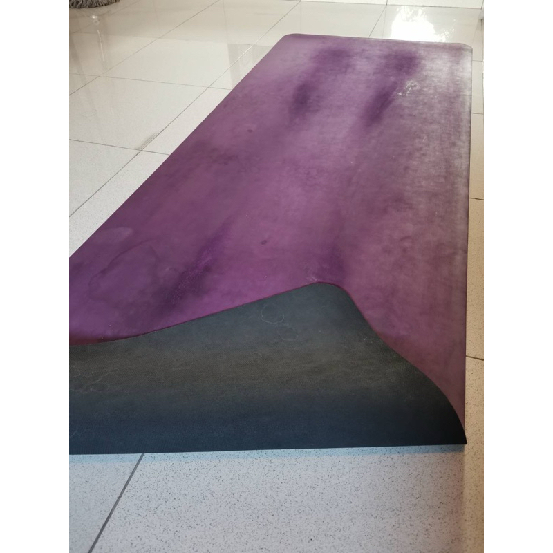 (used) asana yoga mat เสื่อยาง PU สีม่วง / สีส้ม