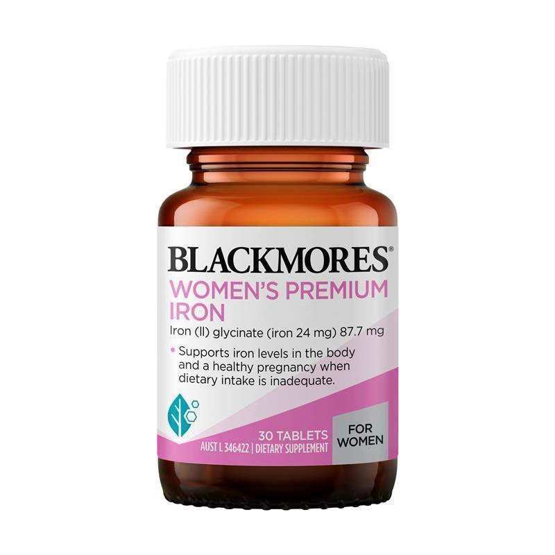 Blackmores Women's Premium Iron ธาตุเหล็กสำหรับผู้หญิง สูตรพรีเมี่ยม 30 เม็ด