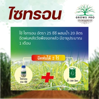 GrowsPro ไซทรอน 250 cc. สารไตรโคลเพอร์ สารกำจัดวัชพืชใบกว้าง กก เถา ตอไม้