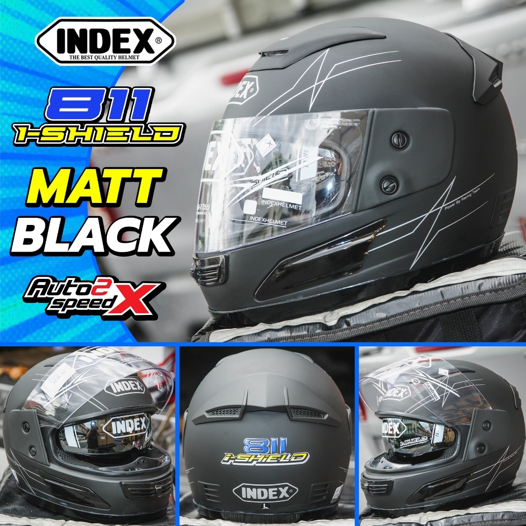 [ใช้โค้ดคุ้มลด 20%] หมวกกันน็อค INDEX 811 i-SHIELD ฟอร์มช่าง ทรงช่าง แว่น2ชั้น รุ่นขายดี