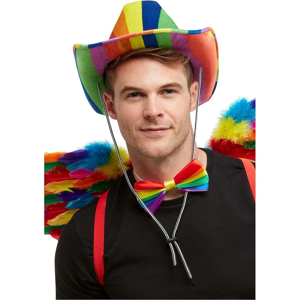 หมวกคาวบอย หมวกแฟนซี LGBTQ สีรุ้ง กันแดด คาวบอยสีรุ้ง ปีกกว้าง แดร็กควีน Drag Queen Rainbow LGBT Pride Cowboy Hat