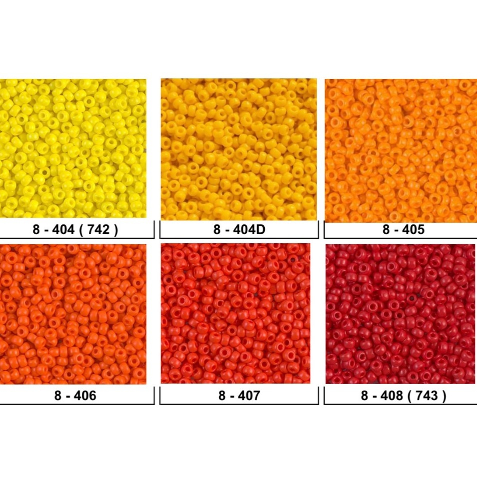 8/0 (3mm) # 404-408 ลูกปัดแก้ว Miyuki เม็ดบีด เม็ดทราย  Seed Beads