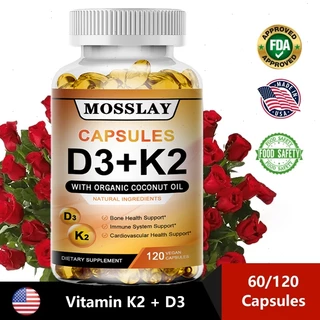 วิตามิน D3+K2 บำรุงกระดูกและเสริมสร้างภูมิคุ้มกัน ส่งเสริมสุขภาพ 120 แคปซูล