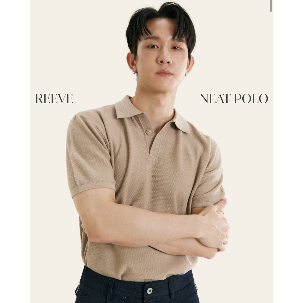 REEVE NEAT POLO เสื้อโปโล ผ้าknit เสื้อคอปก มีกระดุม