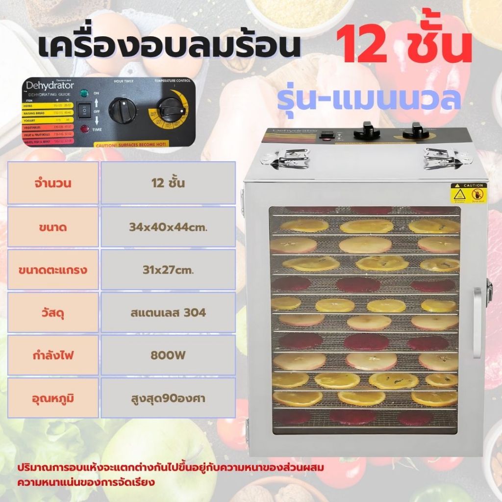 🔥ประกัน1ปี 🔥เครื่องอบอาหาร 20ชั้น แถมฟรี!แผ่นซิลิโคน10แผ่น ขนาด1500Wเครื่องอบลมร้อนรับประกัน พร้อมส่ง - รูปที่ 6