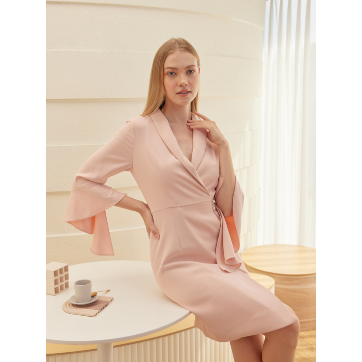 kade.bkk | เดรส รุ่น Daffodil เดรสป้ายหน้า กระดุมดอกไม้ ไม่มีกระเป๋า (KAD42)