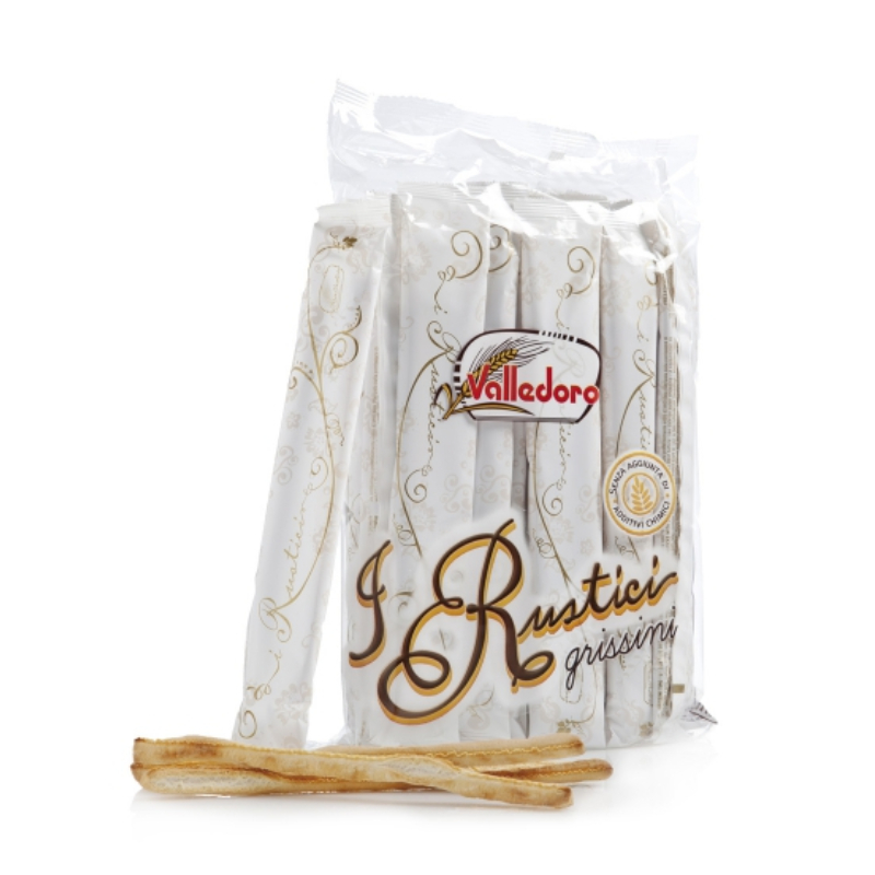 วัลเลโดโร่ ขนมปังแท่งอบกรอบ (กริสซีนี อี รูสติกิ) 240 ก. - Bread Sticks (Rustici Ristorante) 240g Valledoro brand