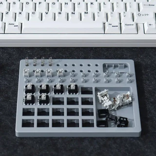 11-in-1 ฐานลูปสวิตช์คีย์บอร์ด Switch Lube Station Kit,Switch Tester Station,ABS Material for Mechanical Keyboard