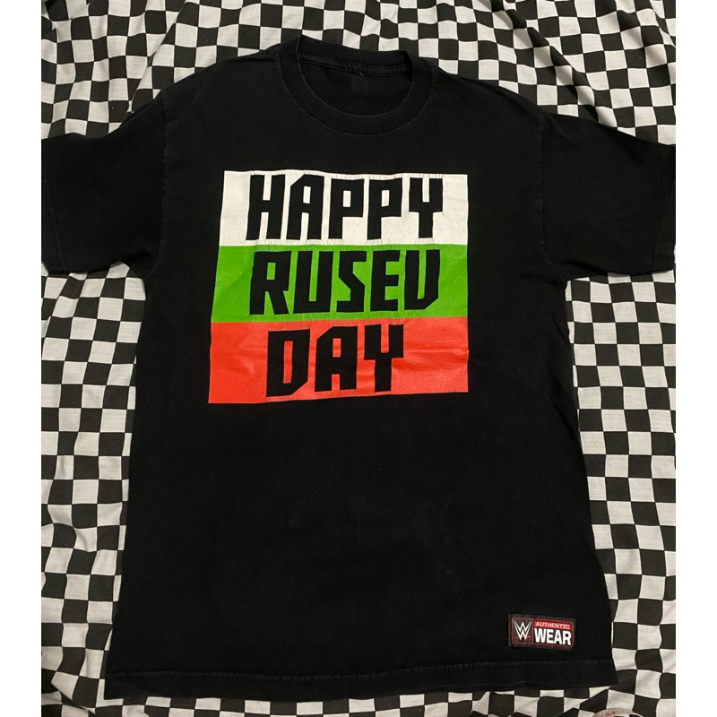เสื้อมวยปล้ำRusev WWE ไซส์M มือสองของแท้ ผ้าดำๆสวยๆ มีหลัง ของสะสมwwe ของสะสมมวยปล้ำ เสื้อwwe Wrestl