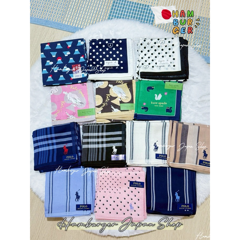 🧣ผ้าพันคอลายสวยๆ Polo Ralph Lauren  ,Kate Space, Agnes B นำเข้าจากญี่ปุ่นทุกผืน แท้100%