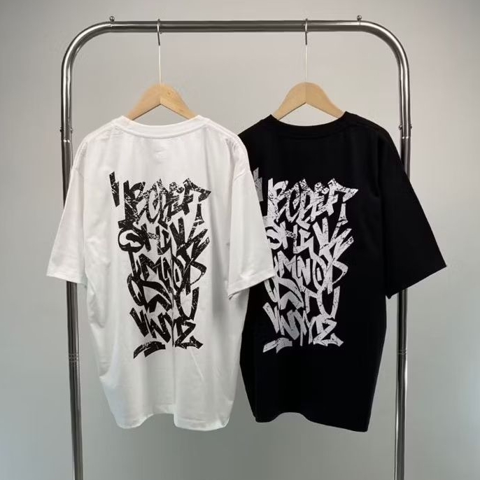 Happier than ever/🔥เสื้อยืดโอเวอร์ไซส์สกรีนลายxyz/สีขาว/สีดำ