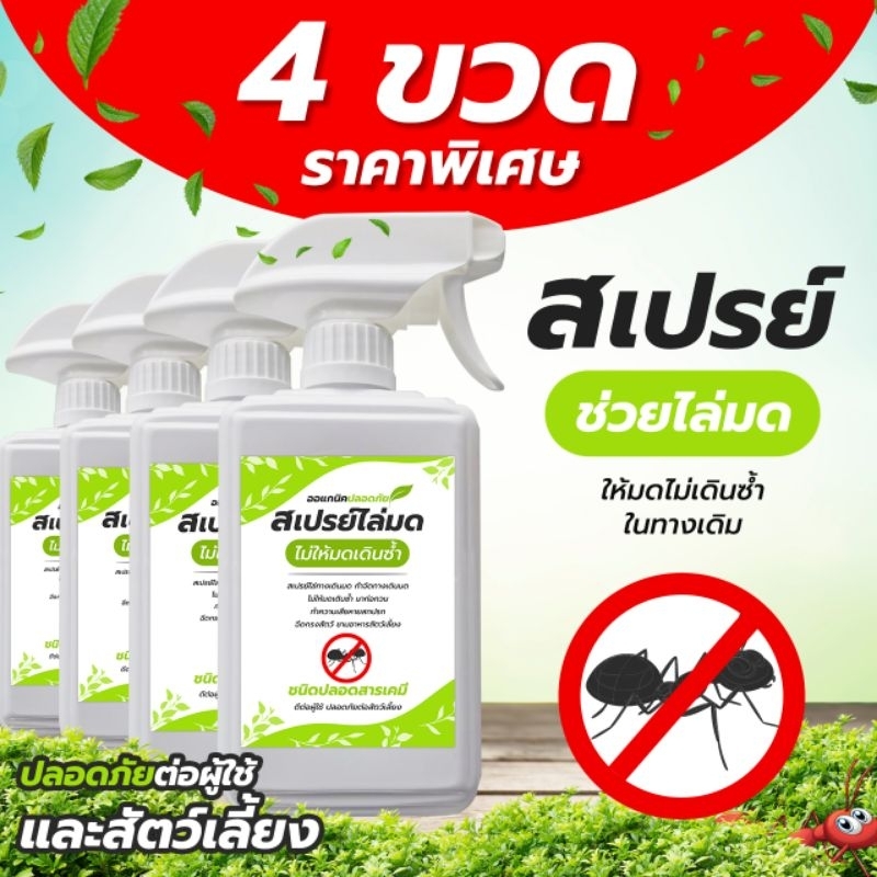 สเปรย์กำจัดมดแบบแพ็ค 4 ขวดราคาพิเศษ