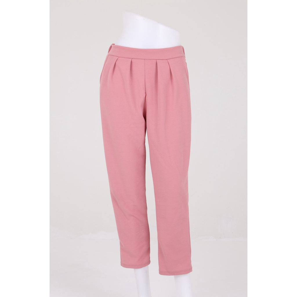 กางเกงทำงานผ้าวูลเวฟ ทรงบอลลูน นุ่ม มีความยืดหยุ่น ระบายอากาศได้ดี ใส่สบาย เอวยางยืด เอว 28-38 นิ้ว