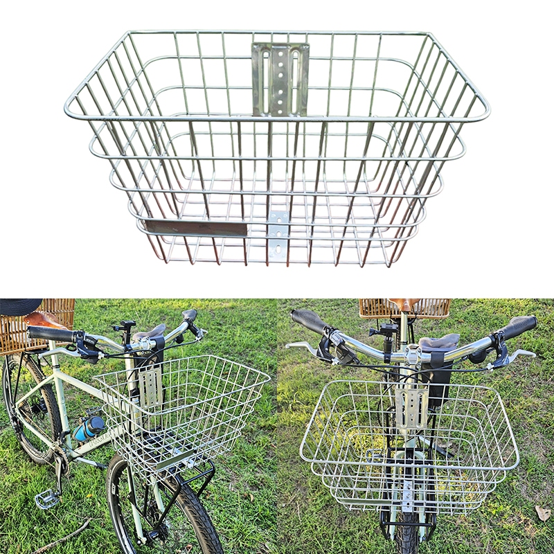 Bicycle basket ตะกร้าจักรยาน ขนาดใหญ่ ใส่ของได้เยอะ วัสดุเหล็ก แข็งแรง งานสวยน่าใช้ พร้อมชุดติดตั้ง